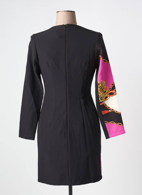 Robe mi-longue imprimé fantaisie manches longues noir RINASCIMENTO femme