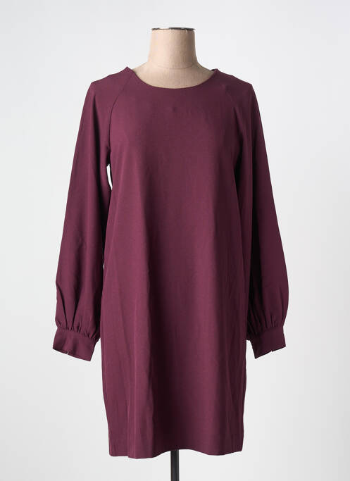 Robe mi-longue manches longues manches longues violet ICHI femme