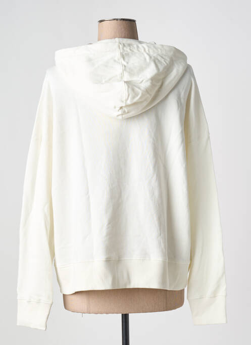 Sweat-shirt à capuche poches manches longues beige FIVE femme
