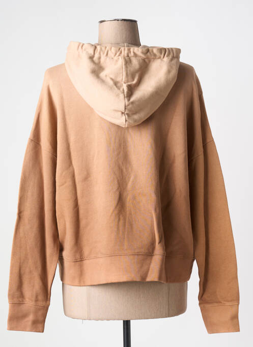 Sweat-shirt à capuche poches manches longues beige FIVE femme