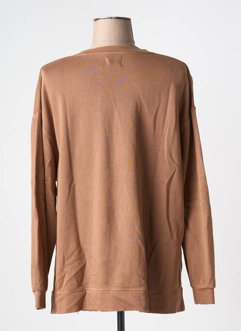 Sweat-shirt sérigraphie manches longues marron FIVE femme