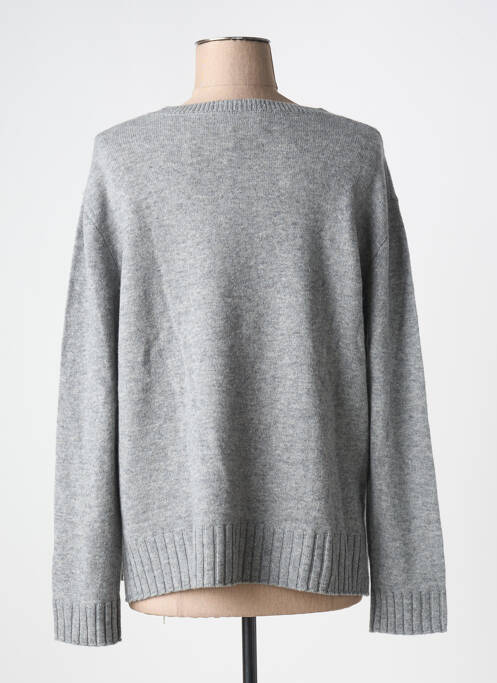 Pull col rond manches longues gris FIVE femme