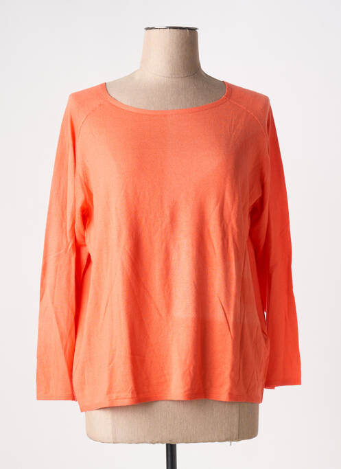 Pull col rond manches longues orange JARDIN PRIVÉ femme