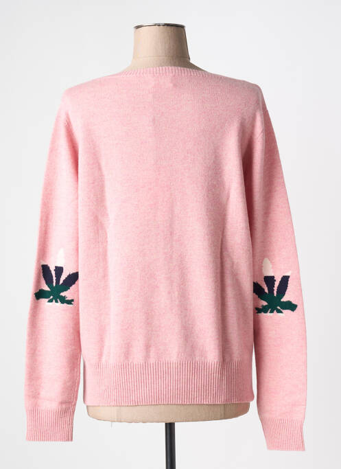 Pull col v manches longues rose FIVE femme