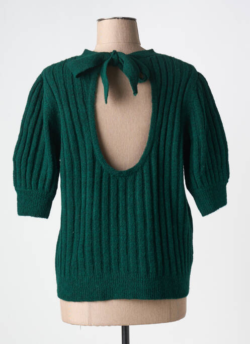 Pull col rond manches courtes vert ANGE femme