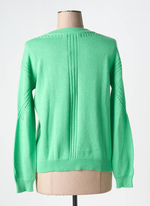 Pull col v manches longues vert JARDIN PRIVÉ femme