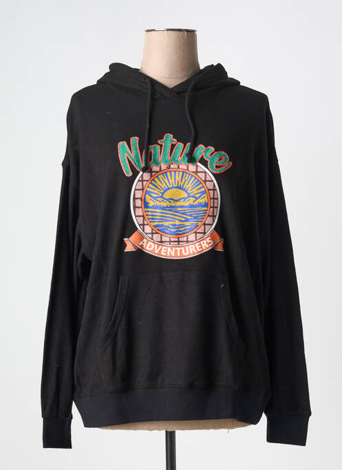 Sweat-shirt à capuche noir ME369 pour femme