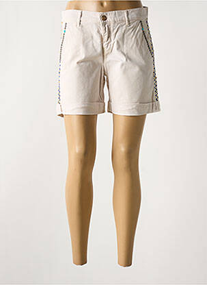 Short fermeture zippée sous rabat boutonné beige HAPPY femme