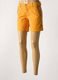 Short fermeture zippée sous rabat boutonné jaune HAPPY femme
