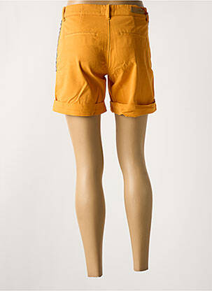 Short fermeture zippée sous rabat boutonné jaune HAPPY femme
