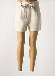 Short fermeture zippée sous rabat avec crochet beige YAYA femme