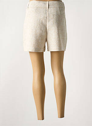 Short fermeture zippée sous rabat avec crochet beige YAYA femme