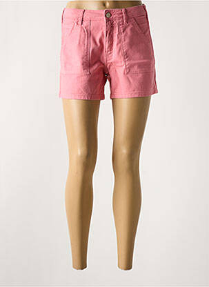 Short fermeture zippée sous rabat boutonné rose ATELIER BOHÈME femme