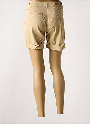 Short fermeture zippée sous rabat boutonné beige HAPPY femme