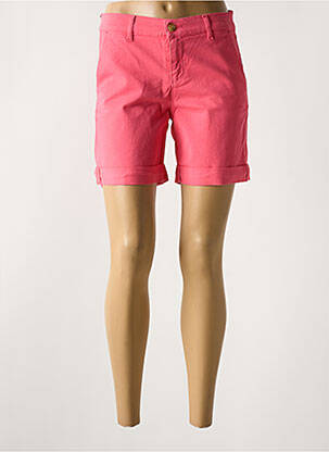 Short fermeture zippée sous rabat boutonné rose HAPPY femme