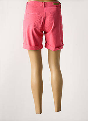 Short fermeture zippée sous rabat boutonné rose HAPPY femme