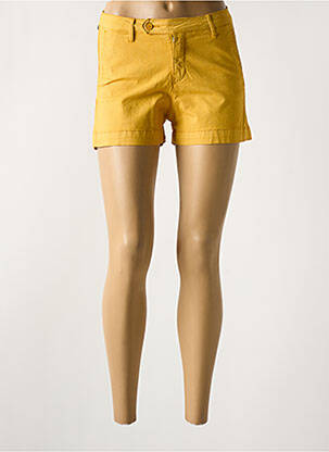 Short fermeture zippée sous rabat boutonné jaune DENIM STUDIO femme