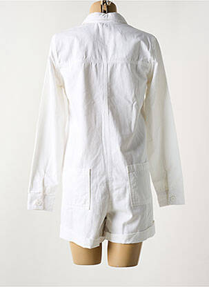 Combishort fermeture boutonnée sur le devant manches longues blanc HAPPY femme