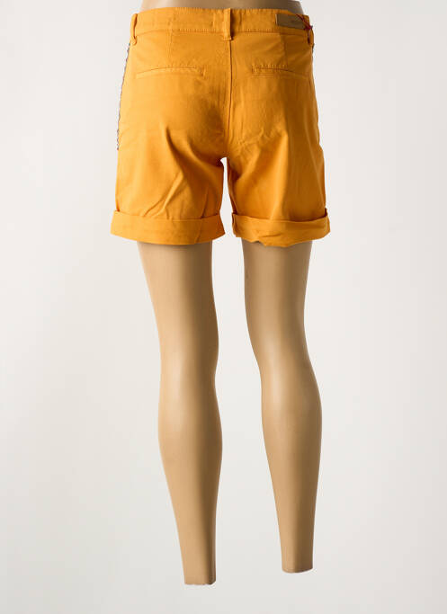 Short fermeture zippée sous rabat boutonné jaune HAPPY femme