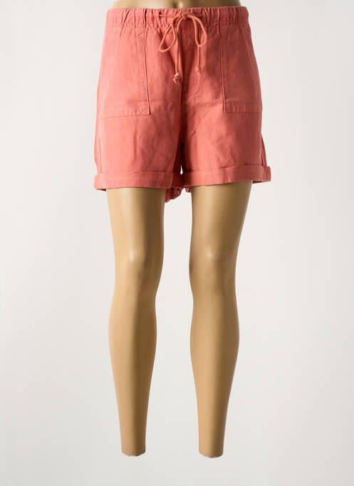 Short coupe droite orange FIVE femme