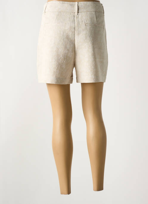 Short fermeture zippée sous rabat avec crochet beige YAYA femme