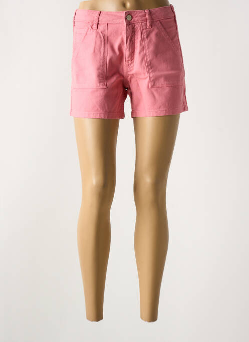 Short fermeture zippée sous rabat boutonné rose ATELIER BOHÈME femme