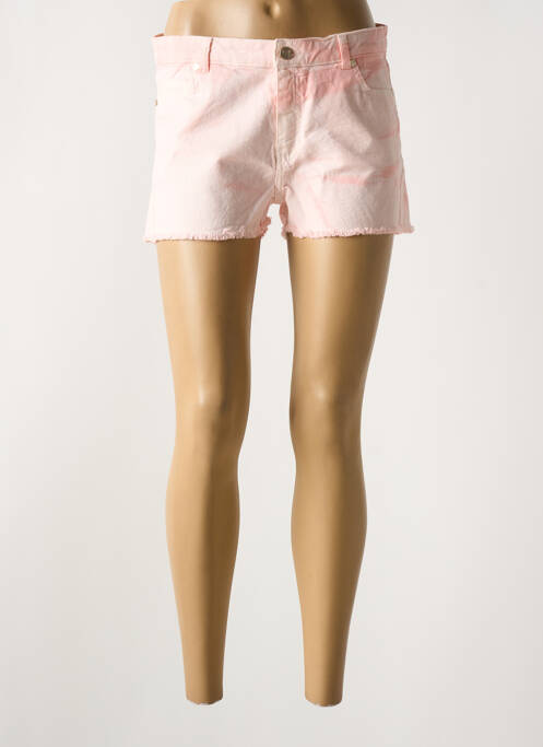 Short fermeture zippée sous rabat boutonné rose ATELIER BOHÈME femme