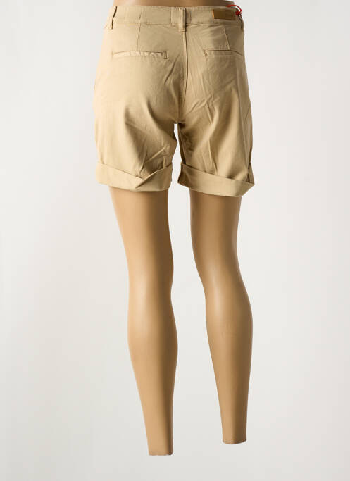 Short fermeture zippée sous rabat boutonné beige HAPPY femme