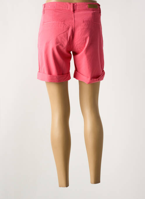 Short fermeture zippée sous rabat boutonné rose HAPPY femme