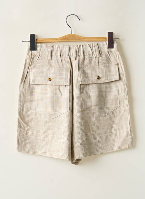 Short fermeture zippée sous rabat boutonné beige YERSE femme