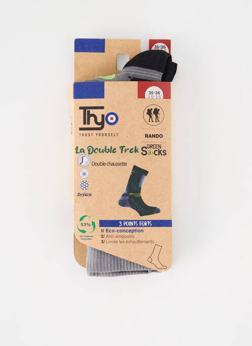 Chaussettes gris THYO pour unisexe