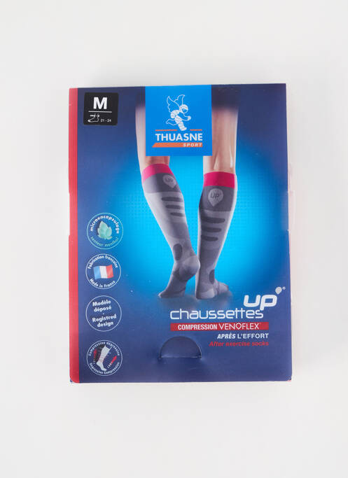 Chaussettes gris THUASNE SPORT pour unisexe