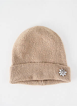 Bonnet stretch beige PIECES femme
