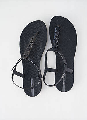 Tongs tissage satiné bout ouvert noir IPANEMA homme