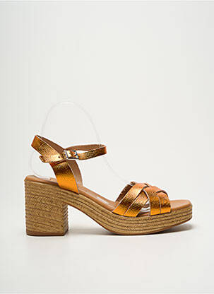 Sandales/nu pieds semi compensé talon de 7 à 9cm orange OH ! MY SANDALS femme
