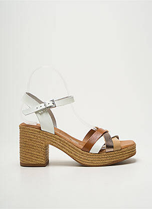 Sandales/nu pieds semi compensé talon de 7 à 9cm blanc OH ! MY SANDALS femme