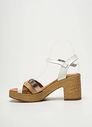 Sandales/nu pieds semi compensé talon de 7 à 9cm blanc OH ! MY SANDALS femme