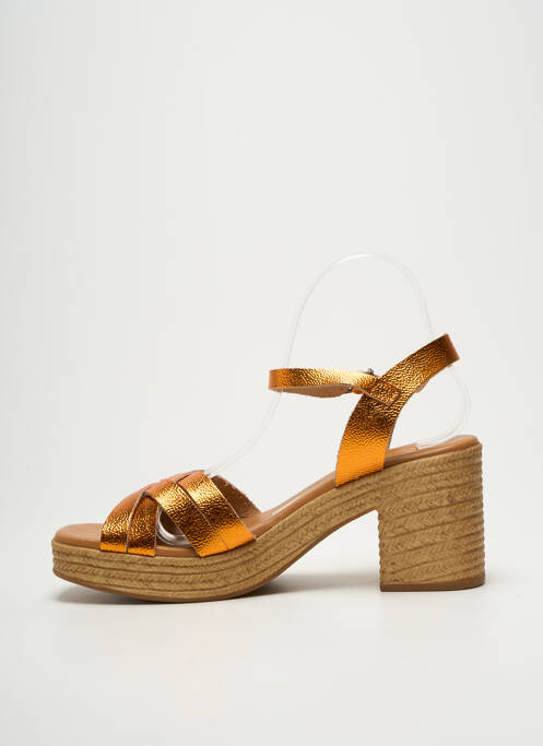 Sandales/nu pieds semi compensé talon de 7 à 9cm orange OH ! MY SANDALS femme
