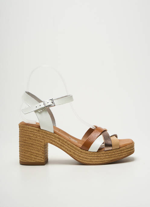 Sandales/nu pieds semi compensé talon de 7 à 9cm blanc OH ! MY SANDALS femme