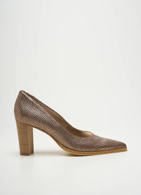 Escarpins tissage satiné talon de 7 à 9cm or MYMA femme