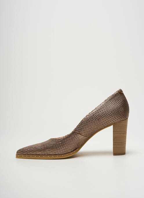 Escarpins tissage satiné talon de 7 à 9cm or MYMA femme