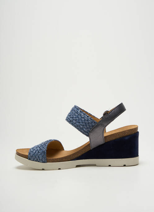 Sandales/nu pieds tissage satiné talon de 7 à 9cm bleu MKD femme