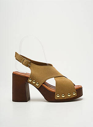 Sandales/nu pieds semi compensé talon de 7 à 9cm marron SANDRO ROSI femme