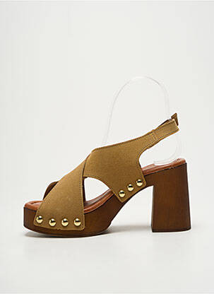 Sandales/nu pieds semi compensé talon de 7 à 9cm marron SANDRO ROSI femme