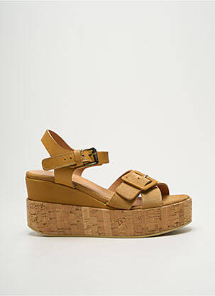 Sandales/nu pieds tissage satiné talon de 7 à 9cm marron MINKA DESIGN femme