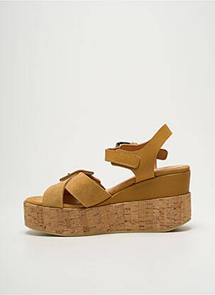 Sandales/nu pieds tissage satiné talon de 7 à 9cm marron MINKA DESIGN femme