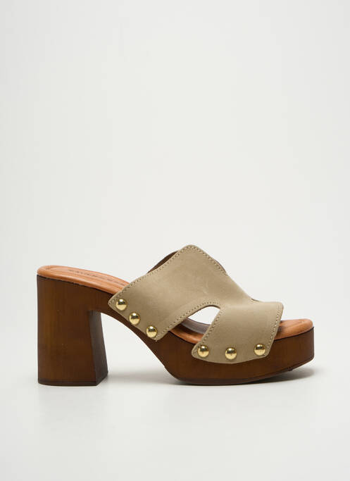 Mules/Sabots beige SANDRO ROSI pour femme