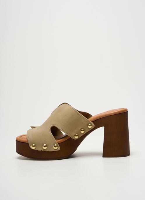 Mules/Sabots beige SANDRO ROSI pour femme