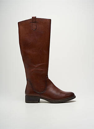 Bottes matière lisse talon plat jusqu'à 3cm marron MARCO TOZZI femme