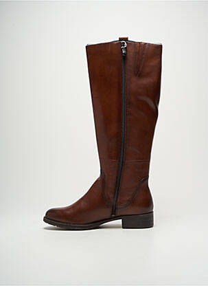 Bottes matière lisse talon plat jusqu'à 3cm marron MARCO TOZZI femme